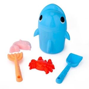 New Target Bullseye Playground Shark Beach Bucket w/ Sand Toys, 5 pc set